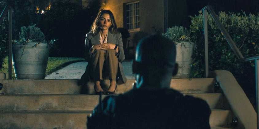 Gabriela (Sarah Shahi) tries to reason with Xavier in Paradise (2025) Season 1 Ep 6