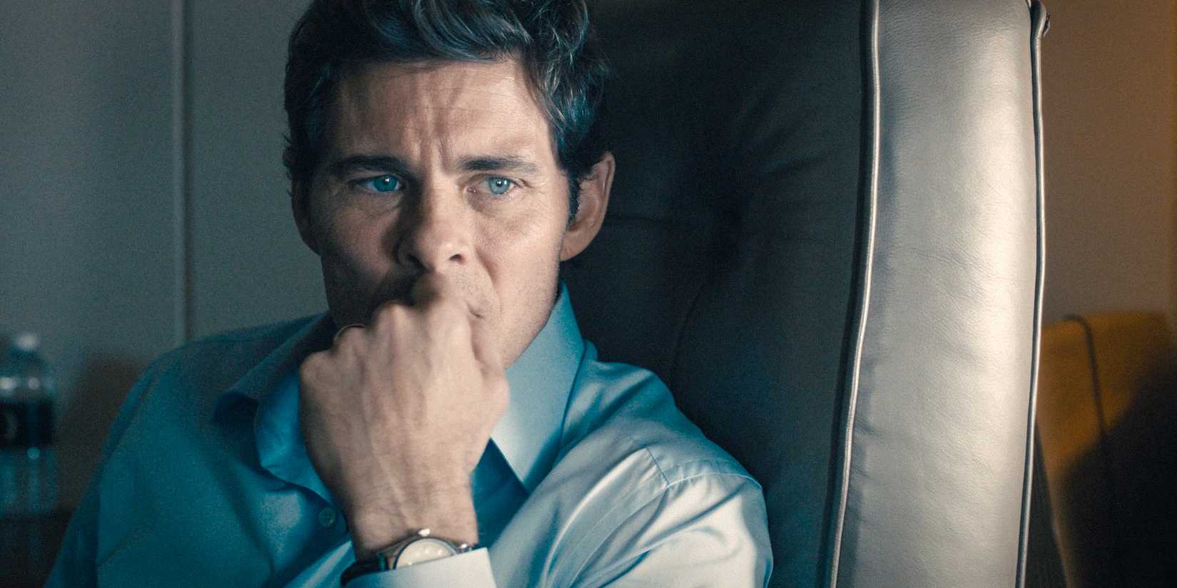 President Cal Bradford (James Marsden) looking concerned in Paradise (2025) Season 1 Ep 7