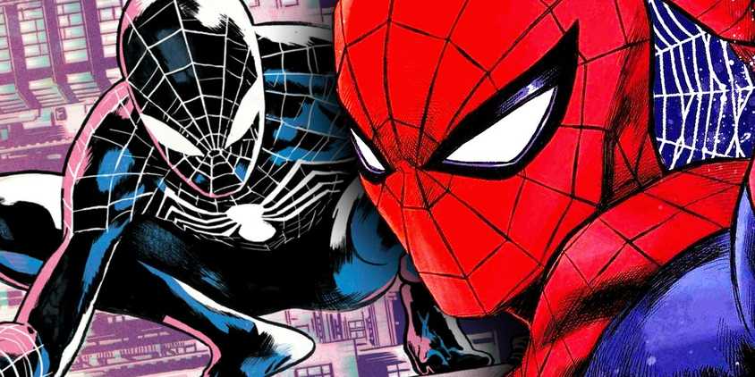 peter parker's spider-man and richard parker black suit spider-man together