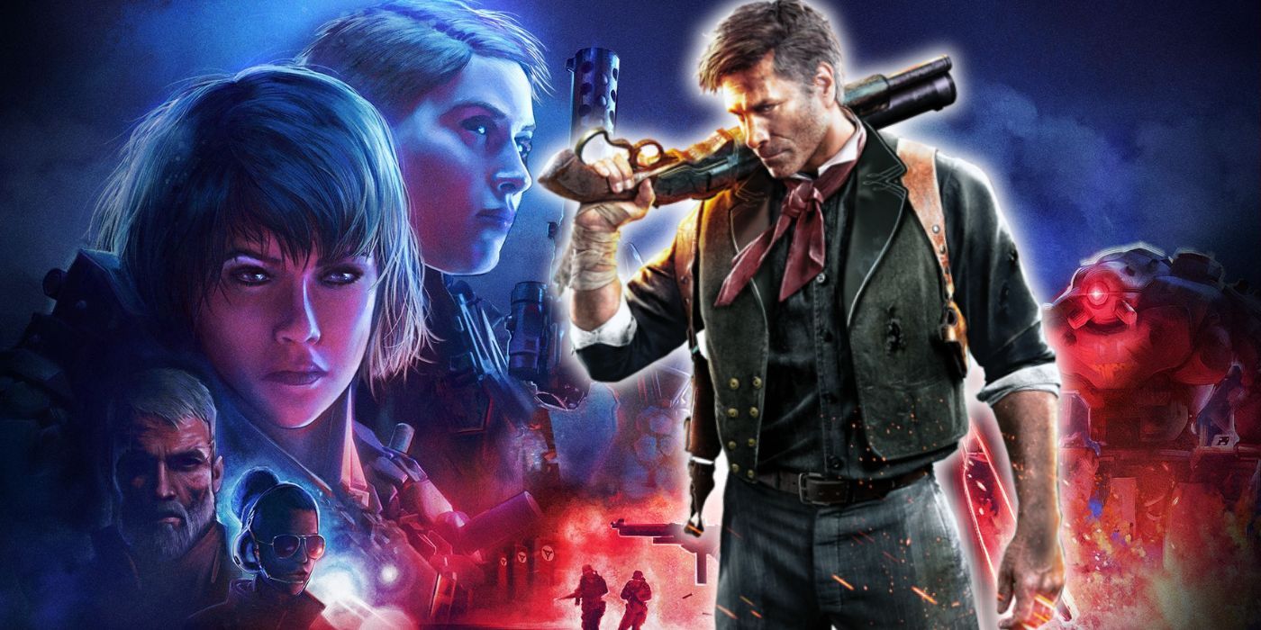 Zofia and Jess Blazkowicz from Wolfenstein: Youngblood alongside Booker from Bioshock Infinite