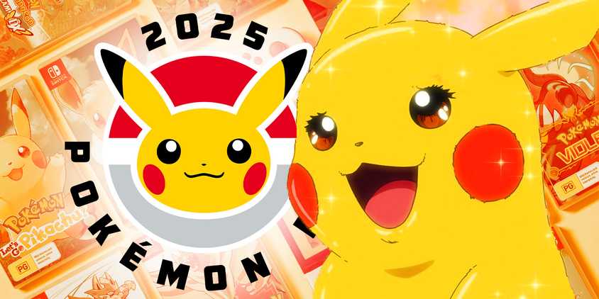 Pokémon Day logo with excited pikachu
