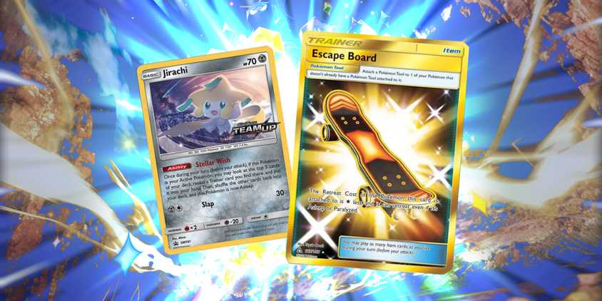 Pokémon TCG Pocket card showing Escape Board and Jirachi