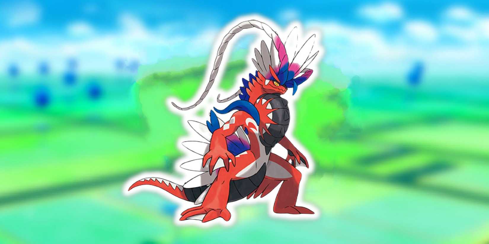 Pokemon GO Koraidon on Blurred Background.
