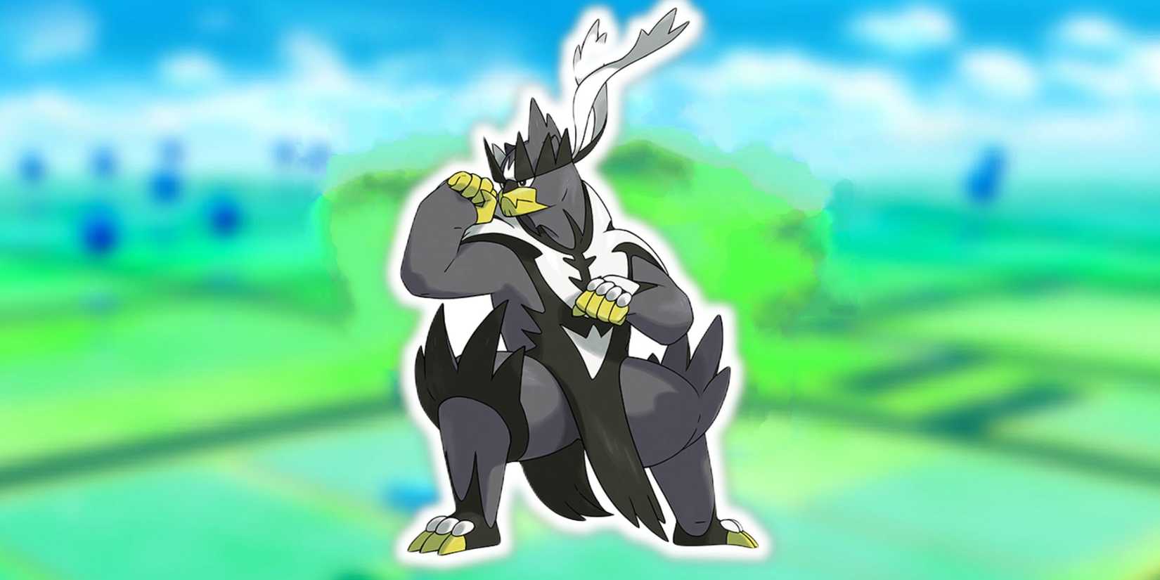 Pokemon GO Urshifu on Blurred Background.