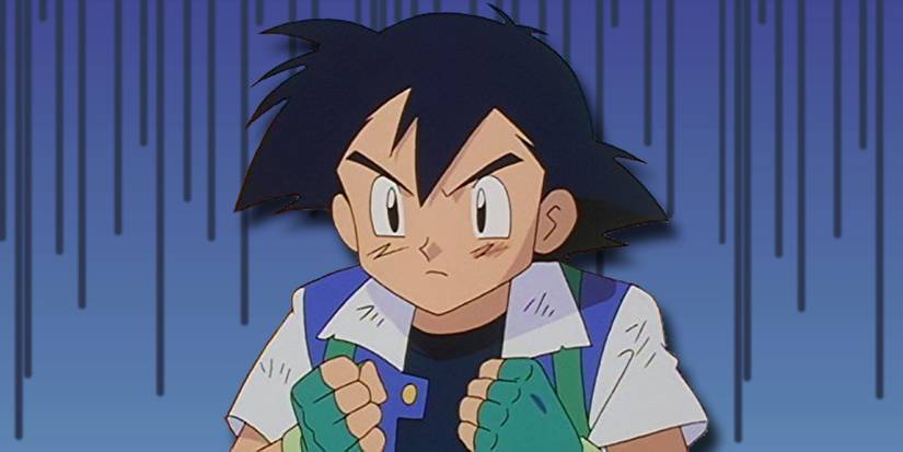 Ash looking angry on a disgusted background.