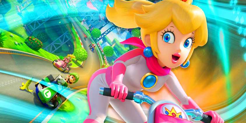 Princess Peach and Luigi from Mario Kart 8