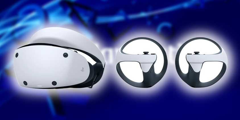 PS VR 2 playstation against the playstation blue background