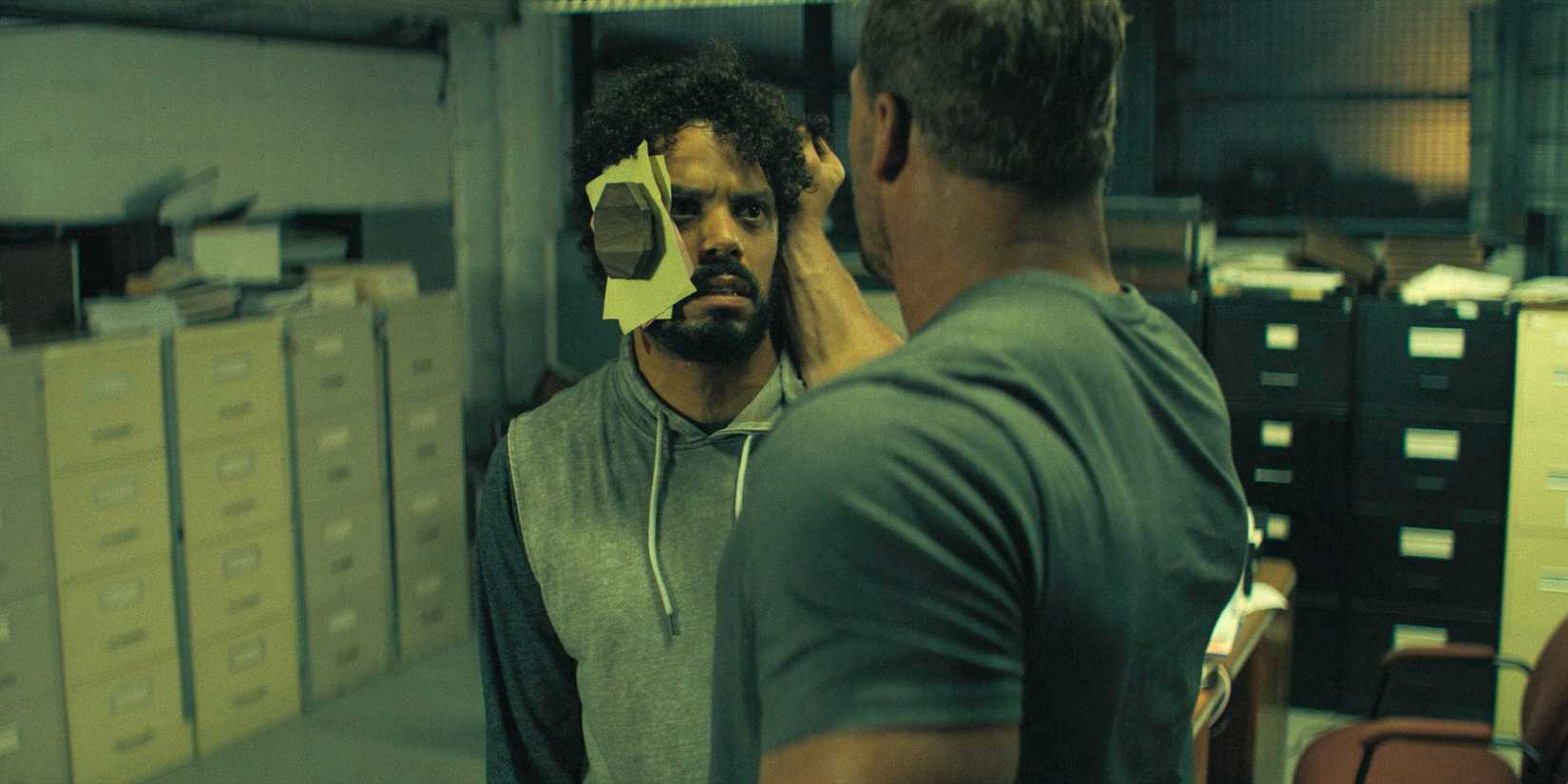 Reacher rams a paper spike through Angel Doll's head in episode 2