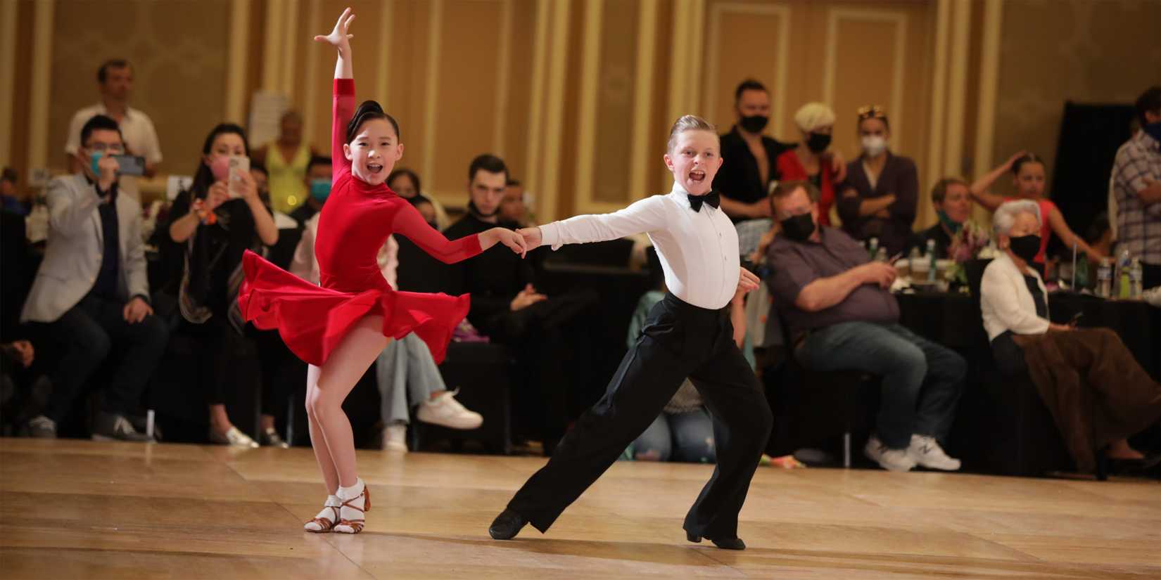 Reagan To in a ballroom dancing competition