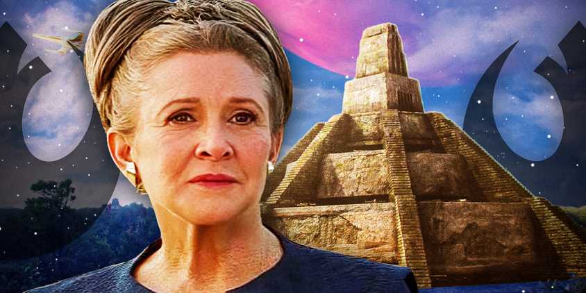 General Leia Organa, Yavin 4 and the the Rebel Alliance symbol in Star Wars