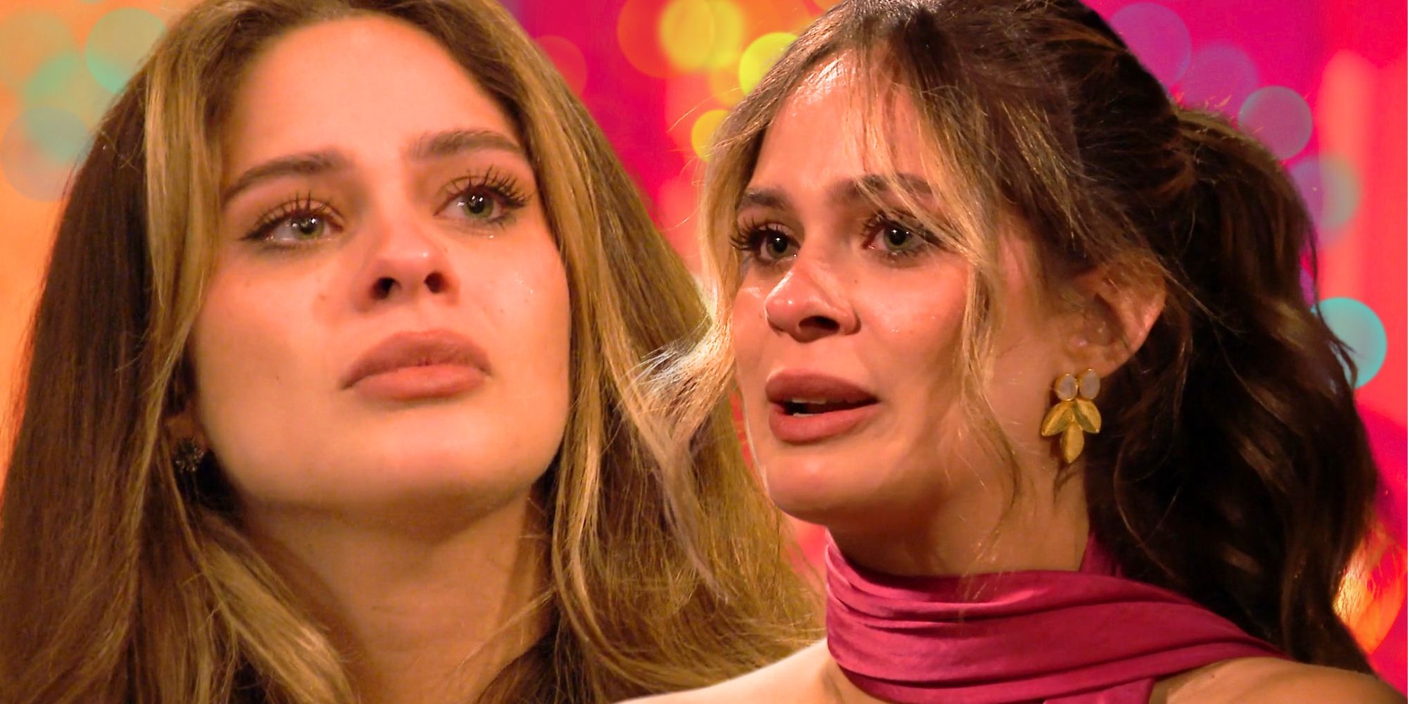 The Bachelor’s Kelsey Anderson has tears in her eyes in a montage image.