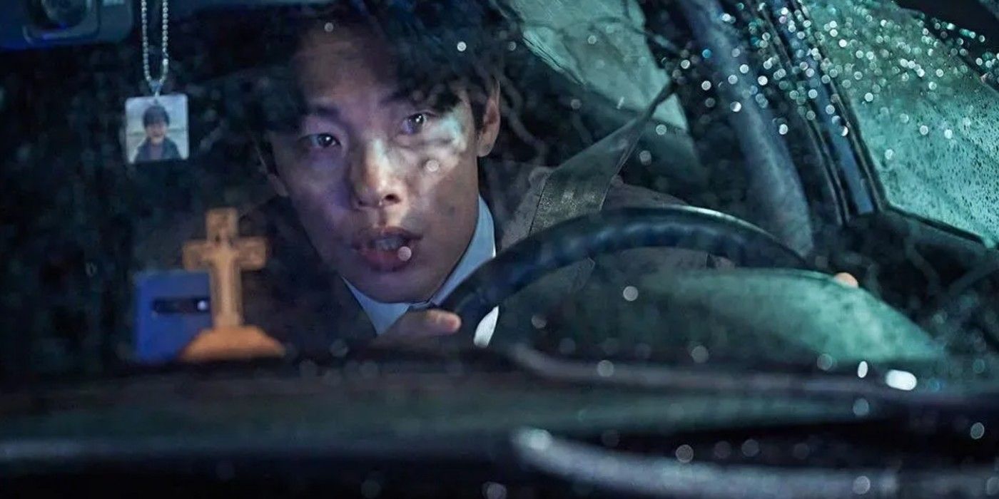 A character in a car in the movie Revelations