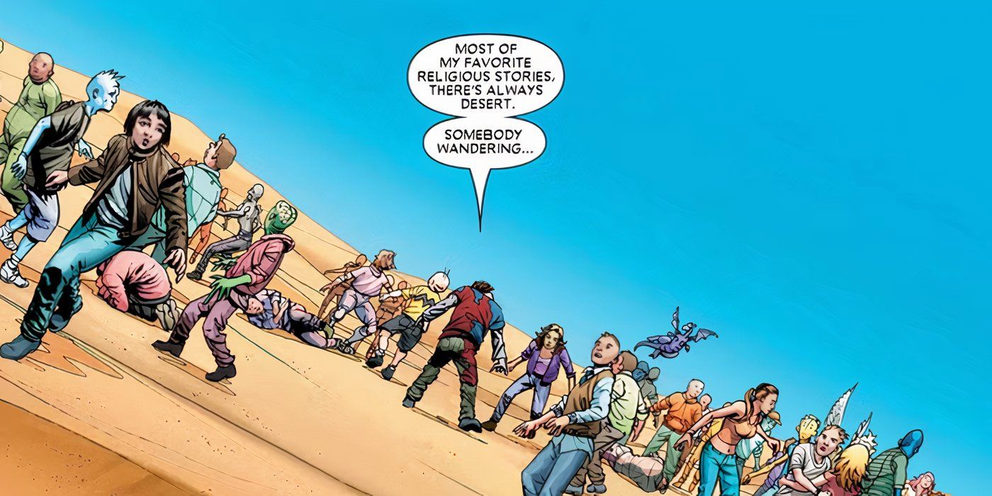 Charlie Brown fighting alongside the X-Men in the Danger Room.