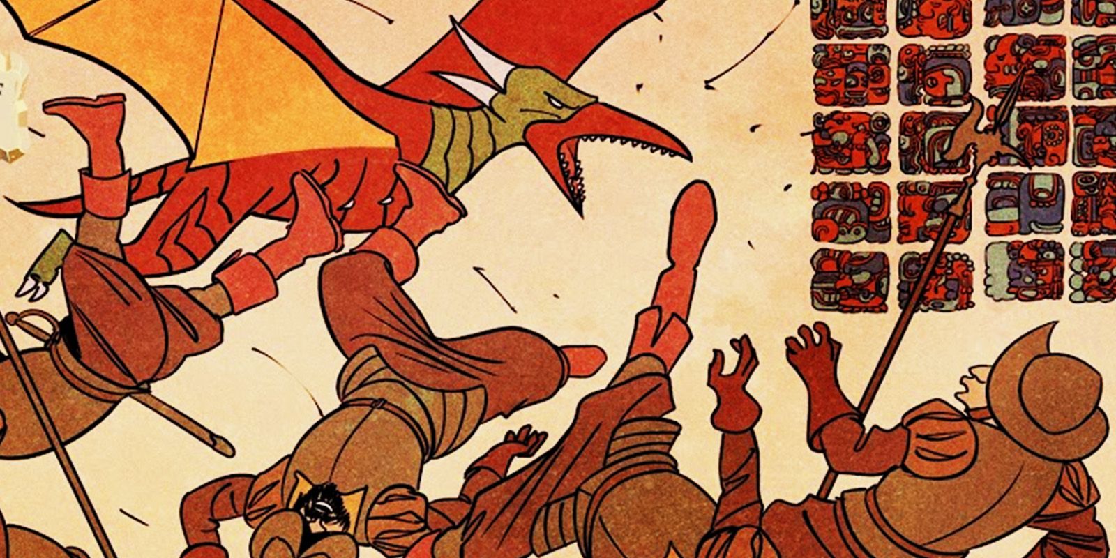 Rodan attacking conquistadors