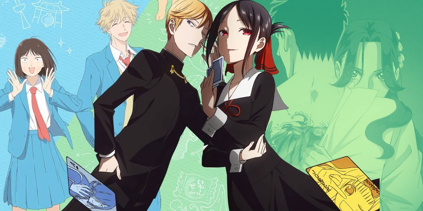 Skip and Loafer and Yakuza Fiancé: Raise wa Tanin ga Ii posters behind Kaguya-sama: Love is War characters