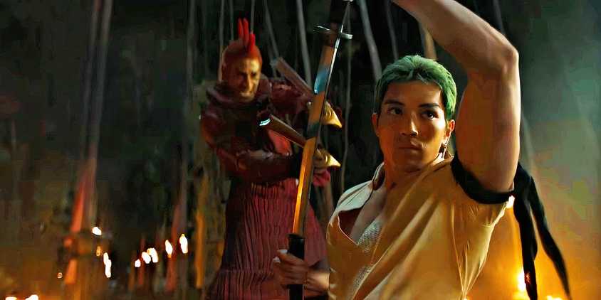 Roronoa Zoro Blocking Attacks from Baroque Works Agent in first One Piece live action appearance