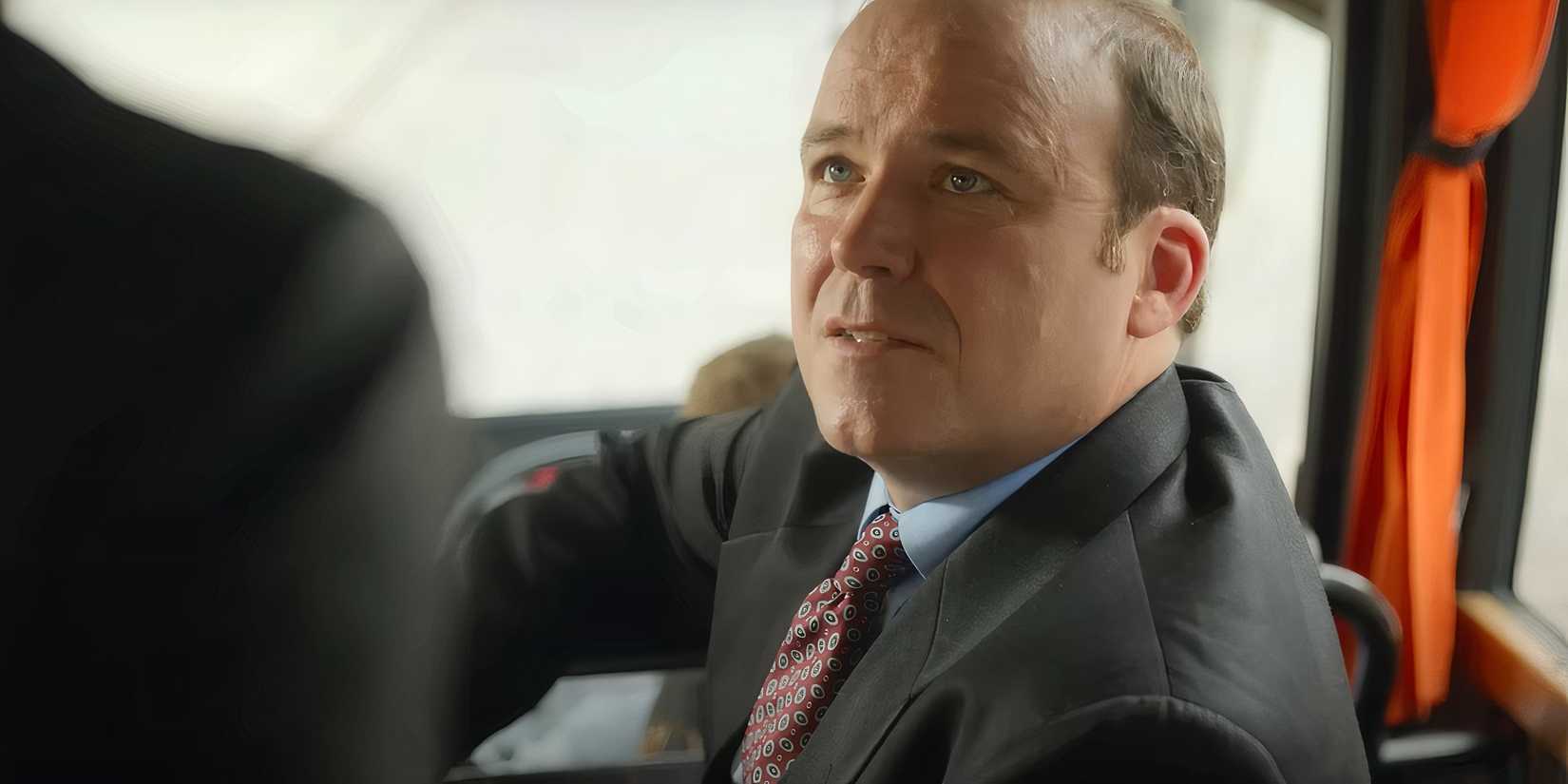 Rory Kinnear as Des Collins in Toxic Town looking concerned