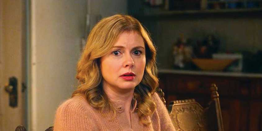 Rose McIver's Sam looking concerned in Ghosts season 4 episode 13