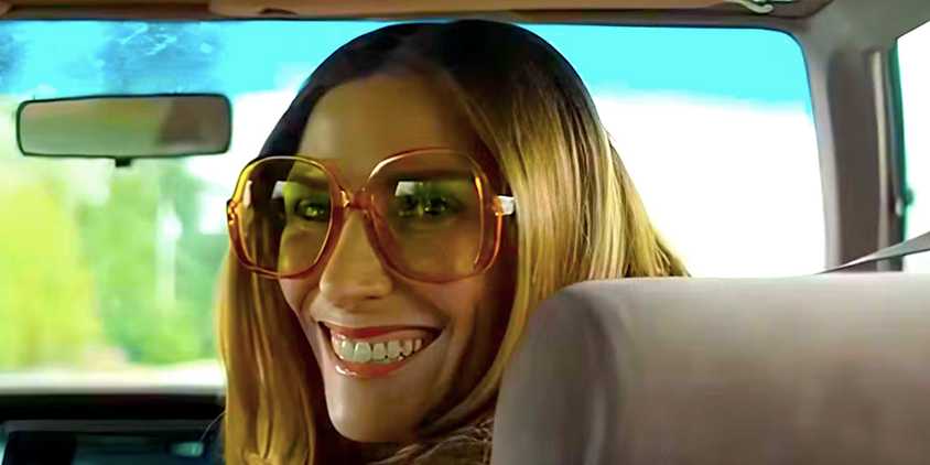 Sarah Levy's Aunt Ida smiles in the front seat of a car from The Monkey