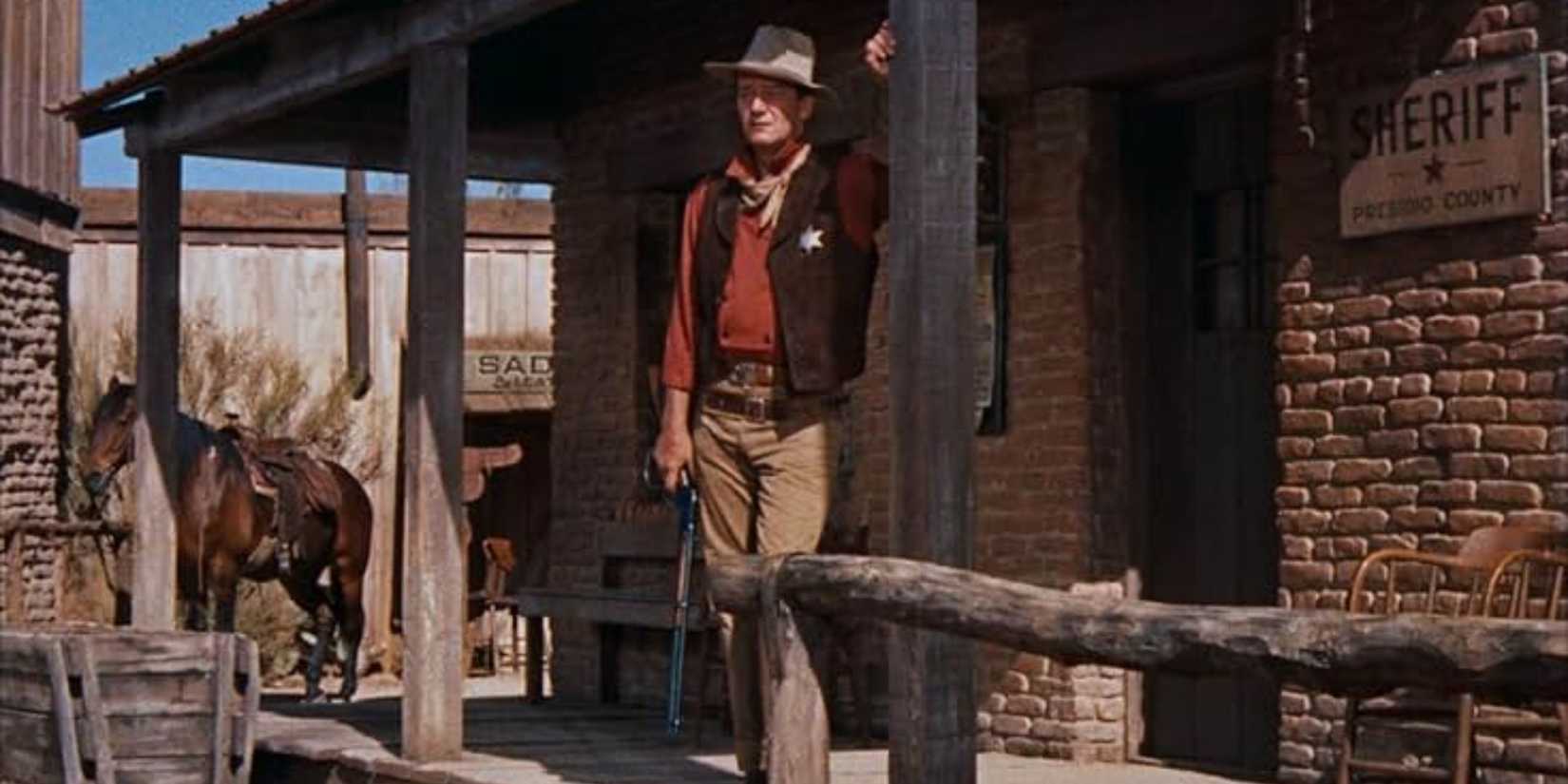 John Wayne stands alone in Rio Bravo