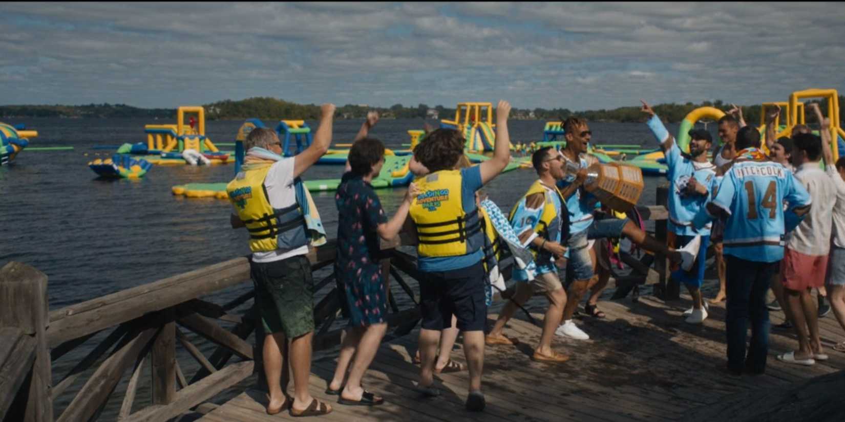 The Bulldogs at the Bell Park Splash N Go in Shoresy season 4