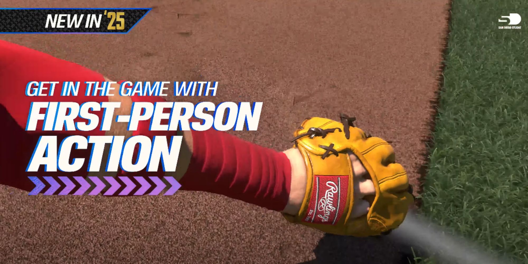 Fielding a ball in MLB The Show 25&rsquo;s first person mode