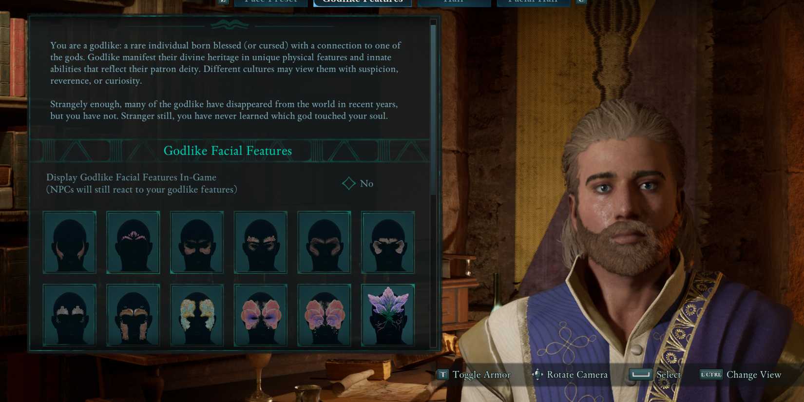 An Avowed character with Godlike features toggled off