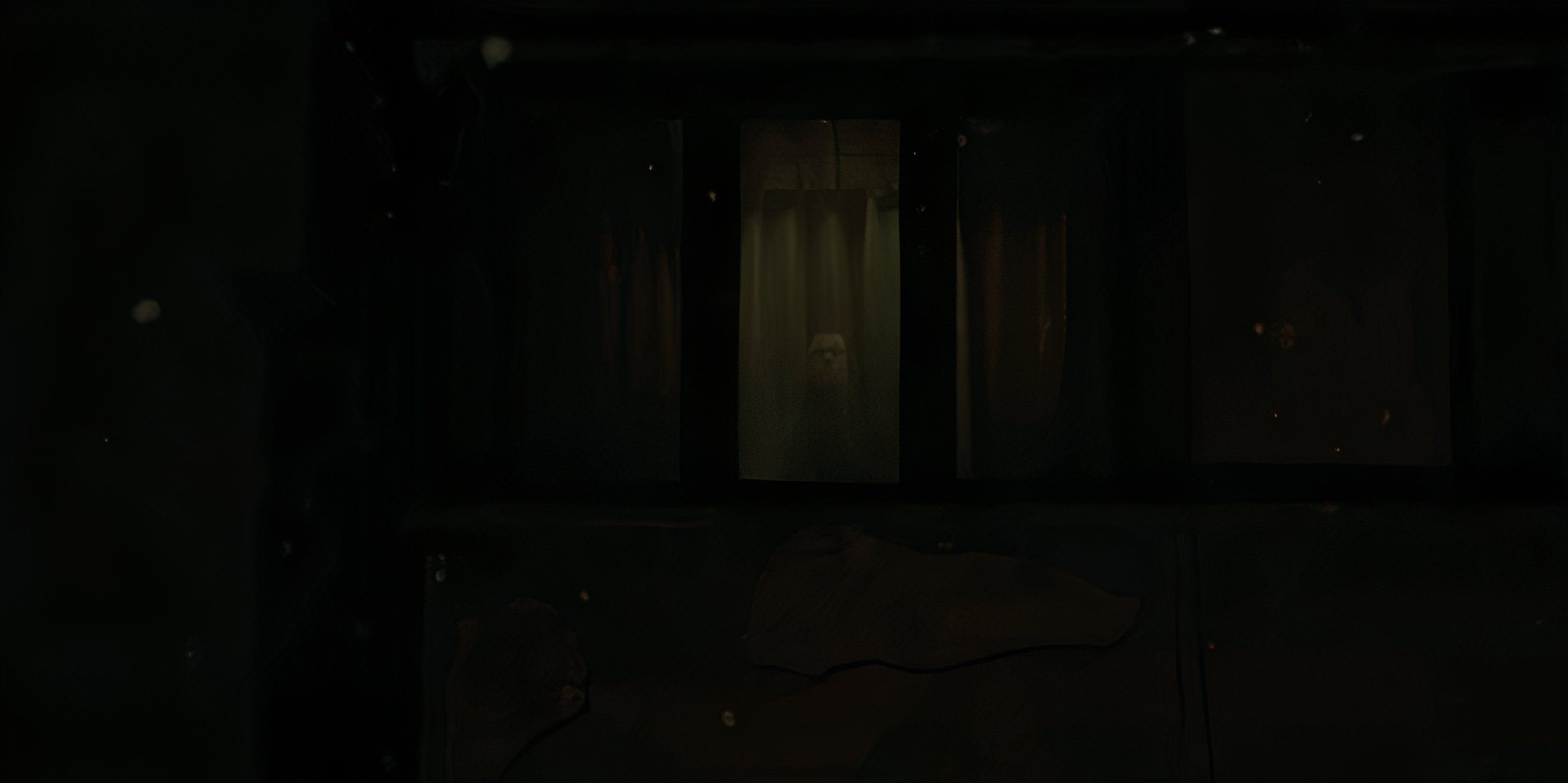 Outline of the watcher in a dark window