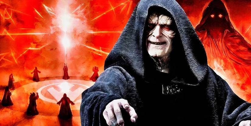 Star Wars' Emperor Palpatine with other Sith doing dark side rituals behind him.