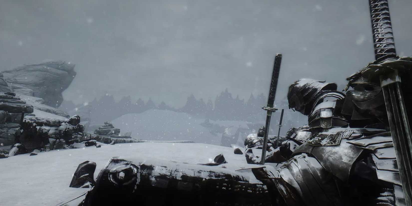 Skyrim Unslaad image of dead Blade members from the Nexus Page.