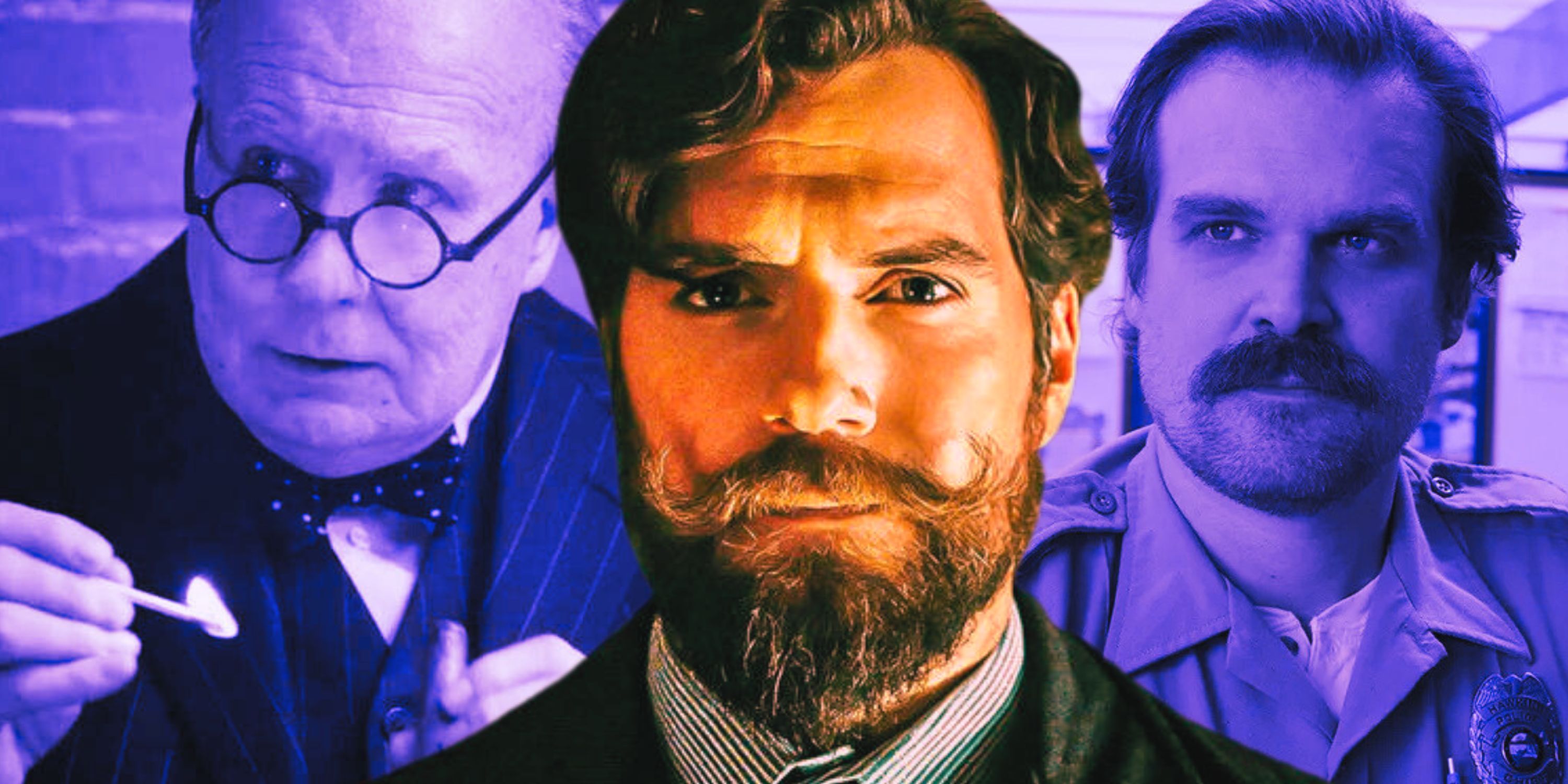 Composite image of Gary Oldman, Henry Cavill and David Harbour