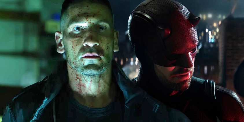 Split image of The Punisher and Daredevil