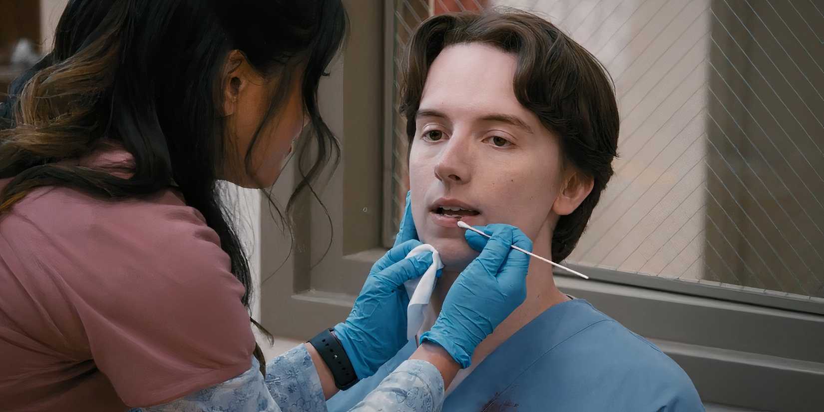 Kahyun Kim as Serena and Mekki Leeper as Matt in St. Denis Medical episode 9