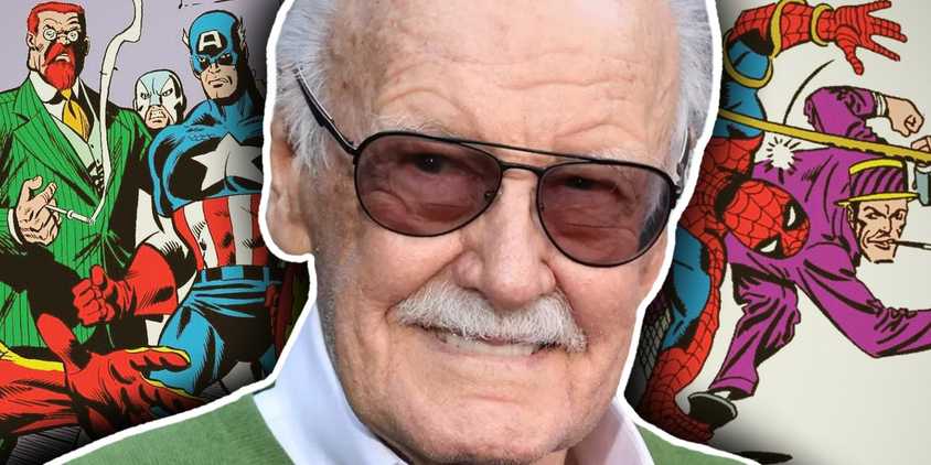 stan lee with captain america and spider-man marvel heroes