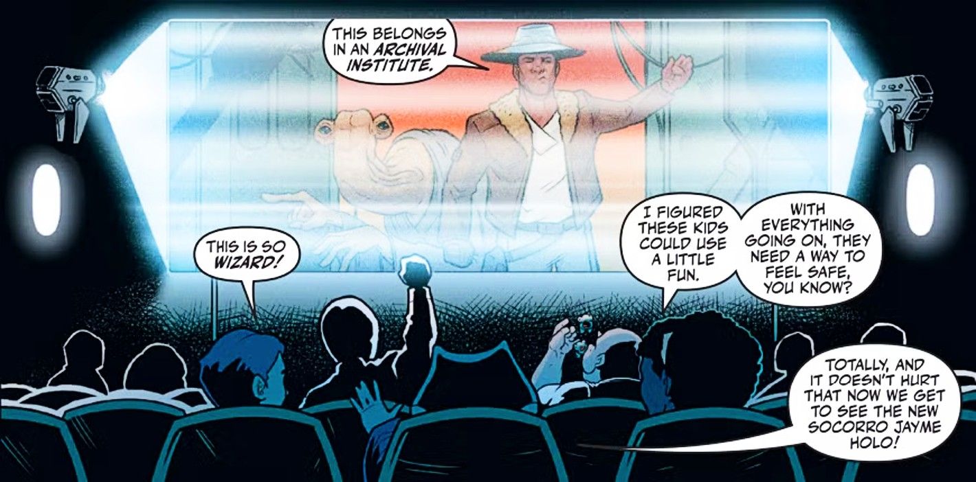 Star Wars comic, Jedi Padawans take younglings to see an Indiana Jones-inspired movie