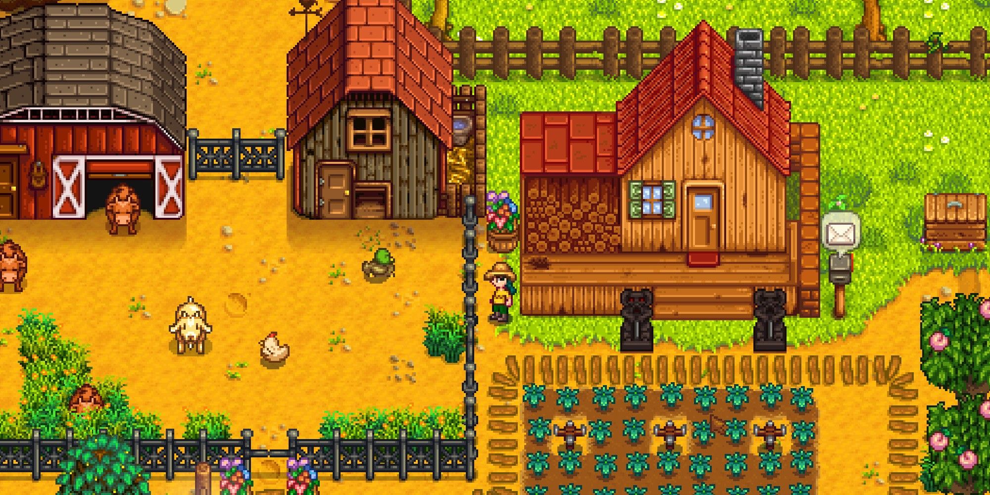 Stardew Valley's screen capture with animals on the farm