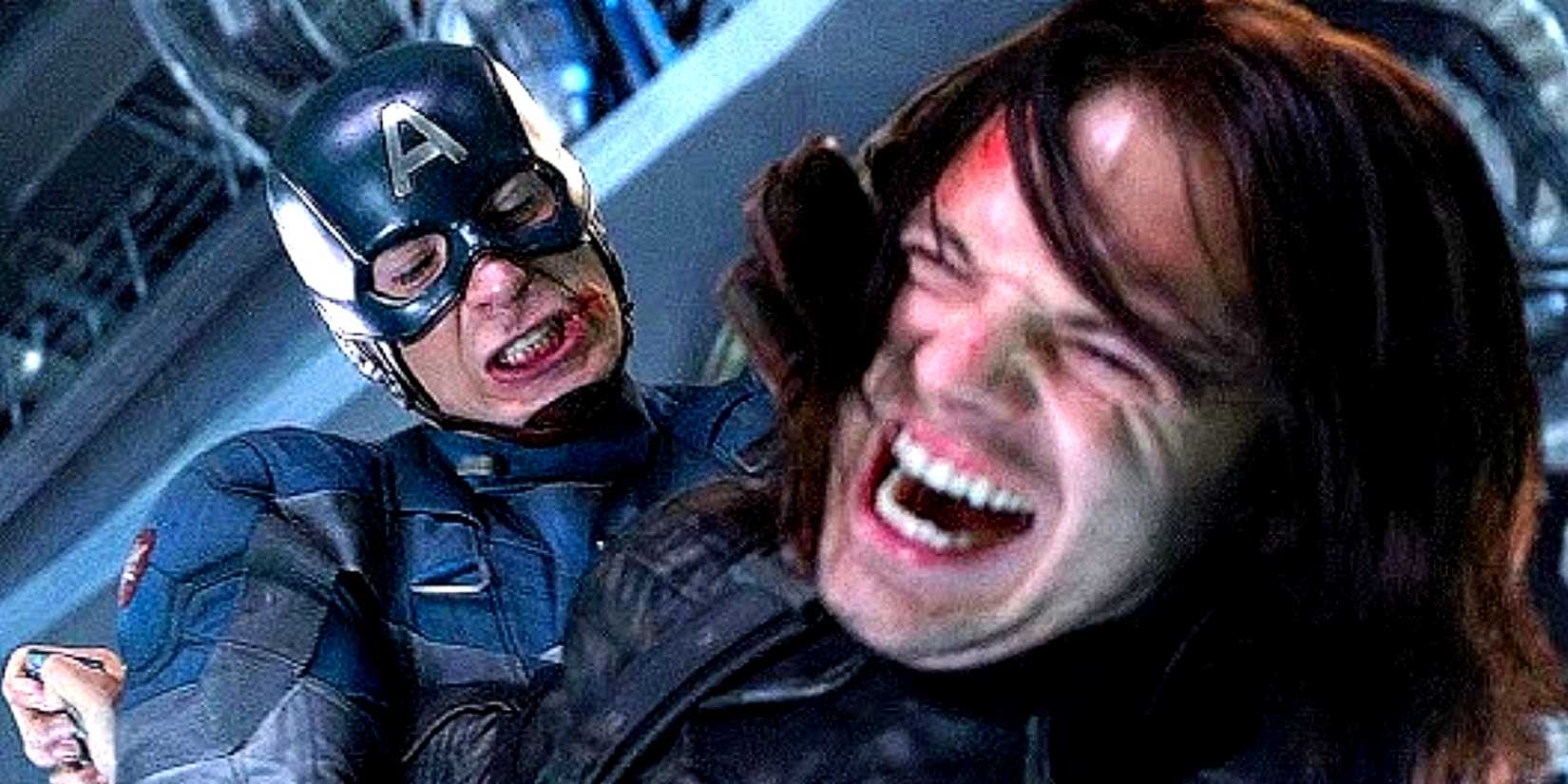 Steve Rogers fights Bucky Barnes in Captain America The Winter Soldier's final battle