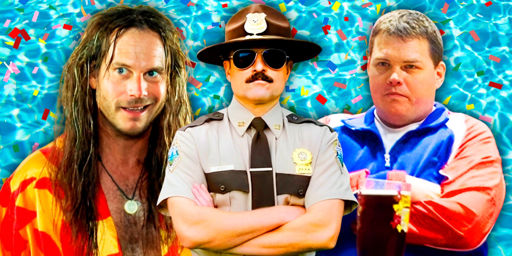 stills from Club Dread, Super Troopers, and Beerfest