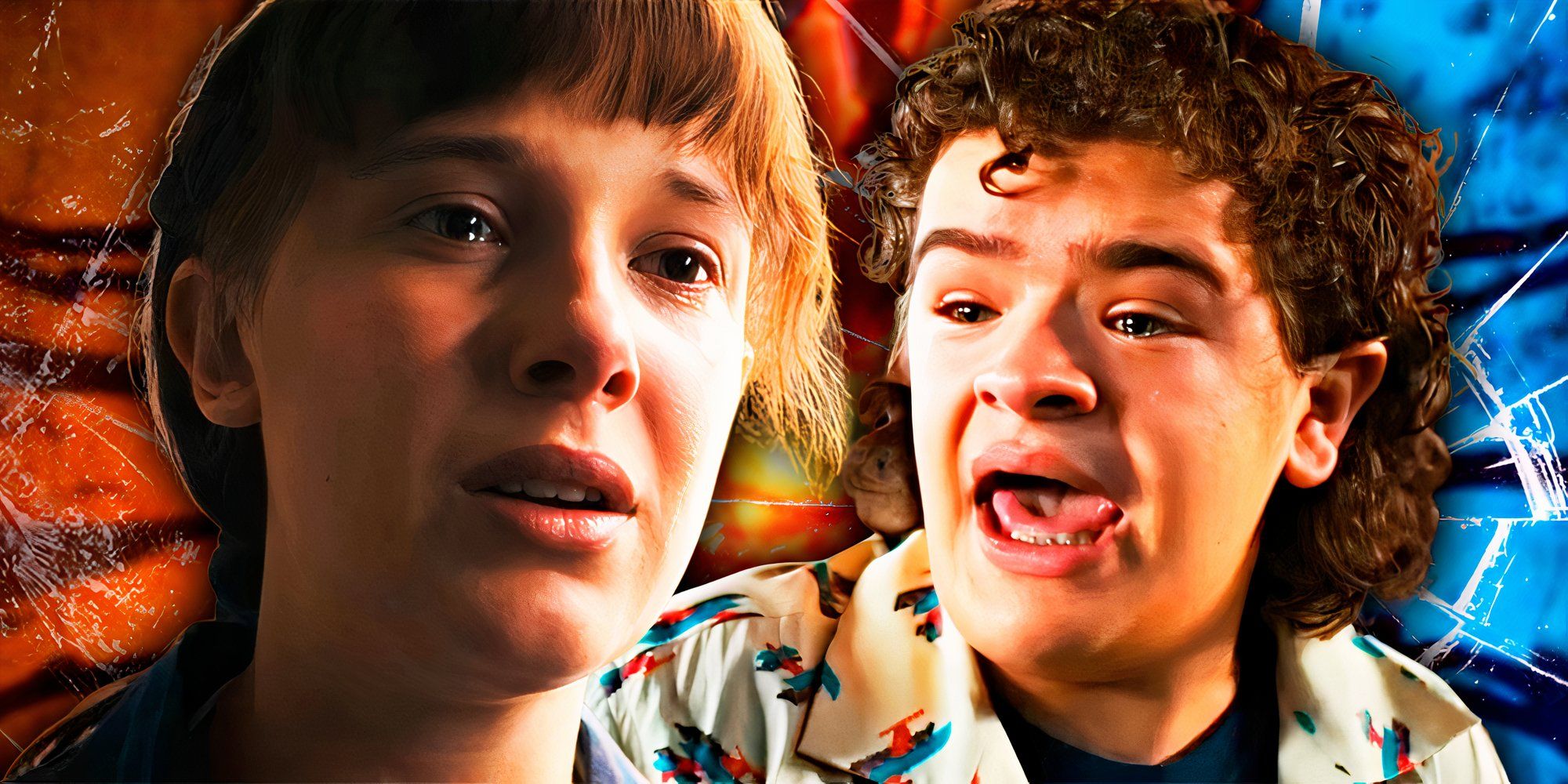 Stranger Things Eleven and Dustin crying