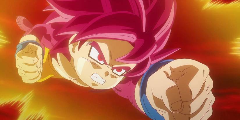 Super Saiyan 4 Goku charging forward with a punch in Dragon Ball Daima.