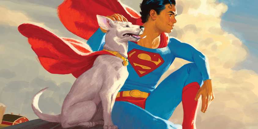 Superboy Petting Krypto DC Featured