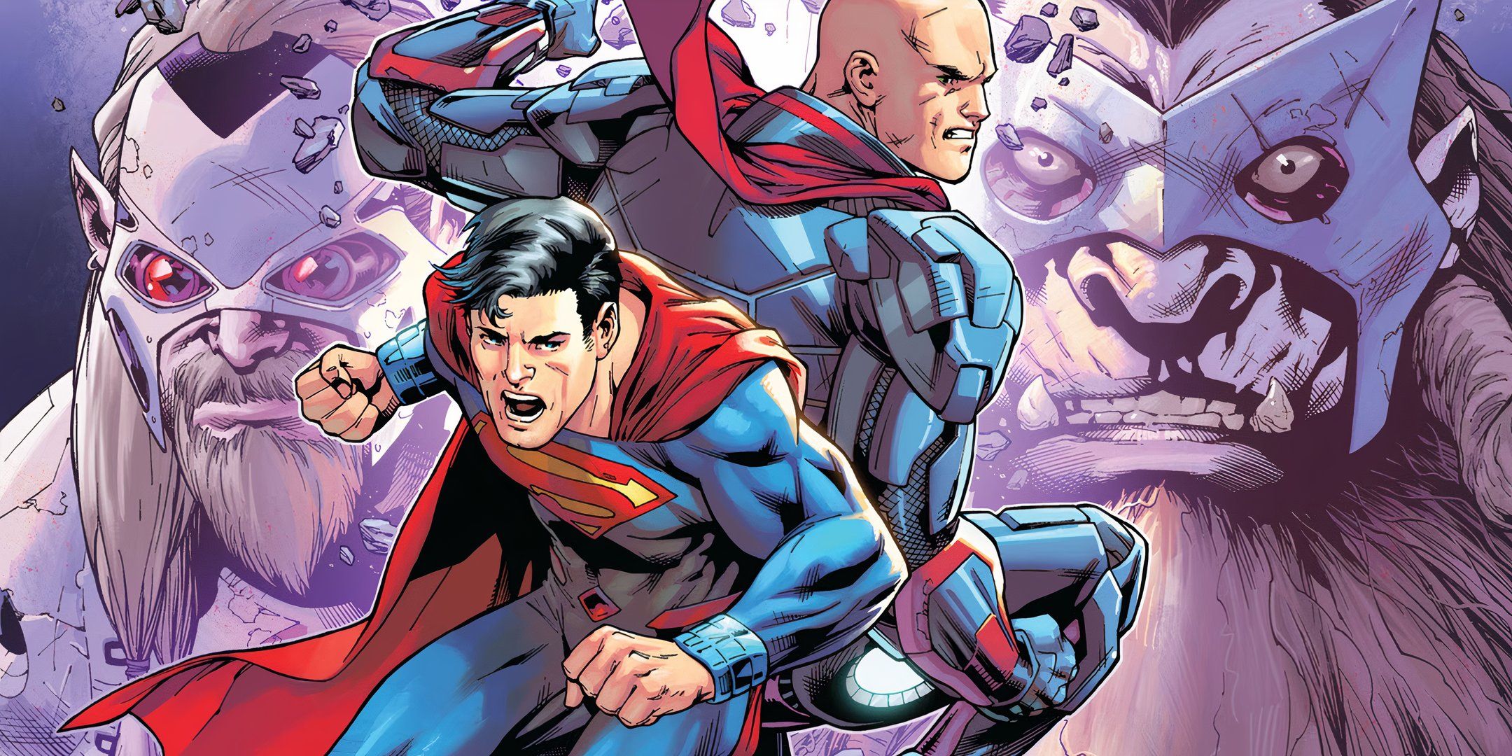 Superman and Lex Luthor Fighting Side by Side DC