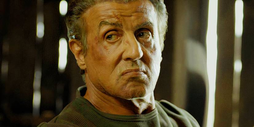 Sylvester Stallone looking stern in Rambo Last Blood