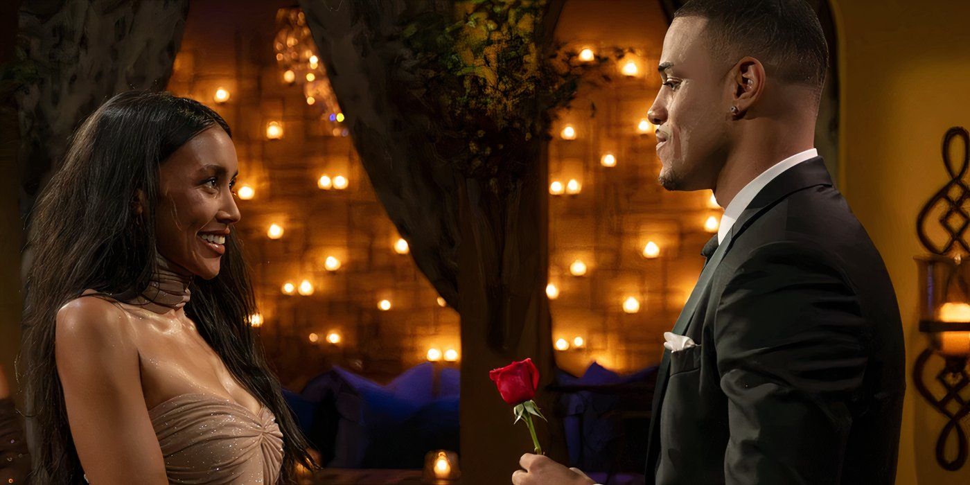 The Bachelor Season 29 Contestant Litia Garr Receiving A Rose From Grant Ellis On Premiere Night