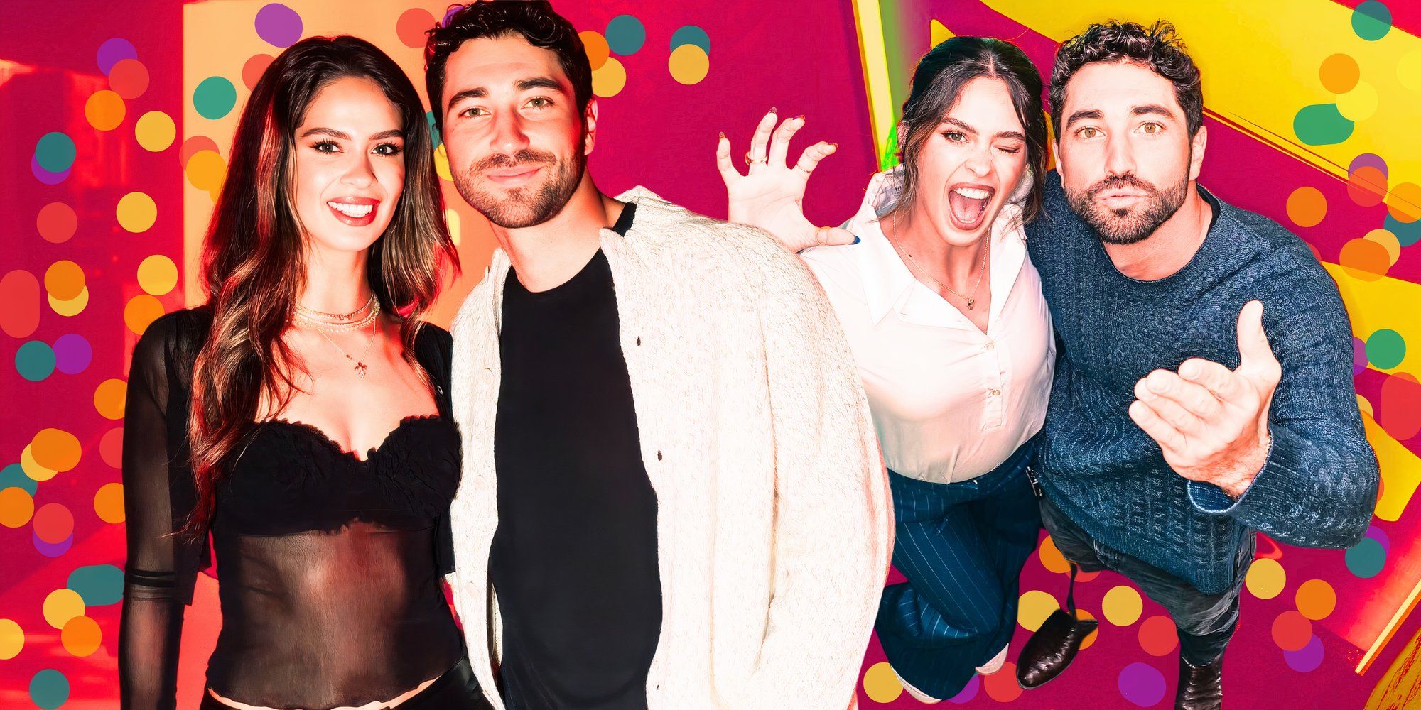 a montage of The Bachelor's Joey Graziadei And Kelsey Anderson being silly