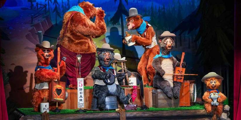 The Conutry Bear Jamboree playing a song.