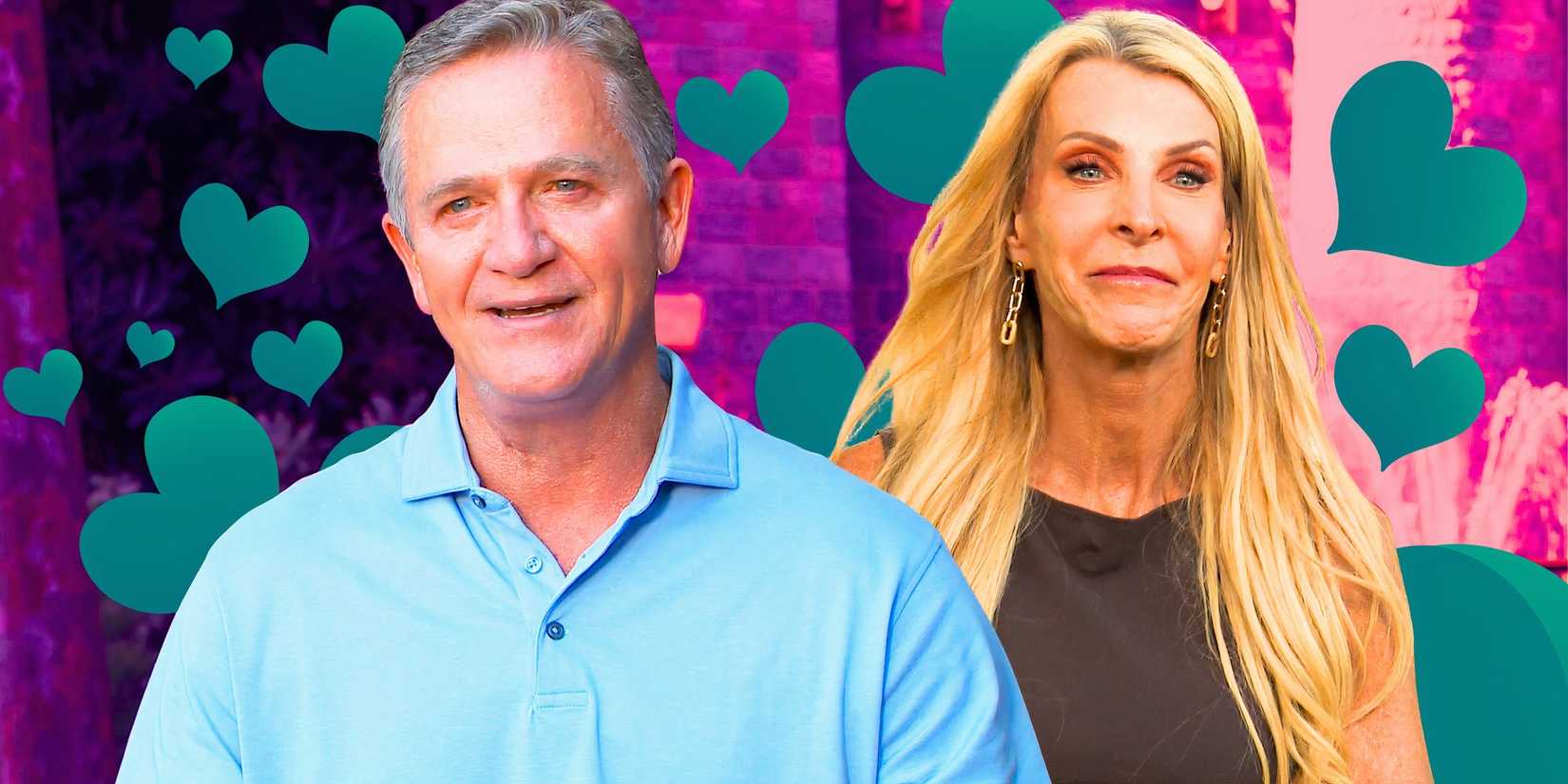 image of The Golden Bachelorette's Joan Vassos & Chock Chapple looking happy