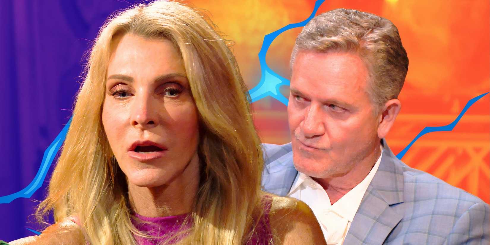 The Golden Bachelorette montage of Joan & Chock looking worried