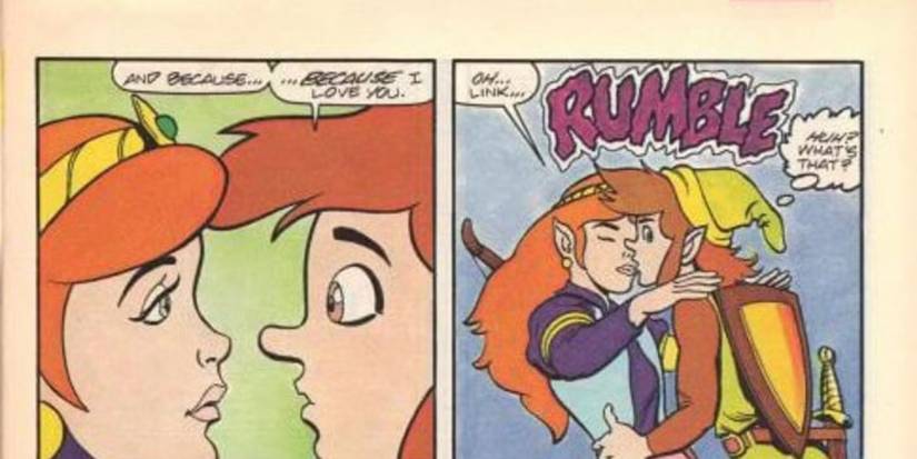 The Legend of Zelda Valiant Comics Zelda kisses Link after he confesses his love