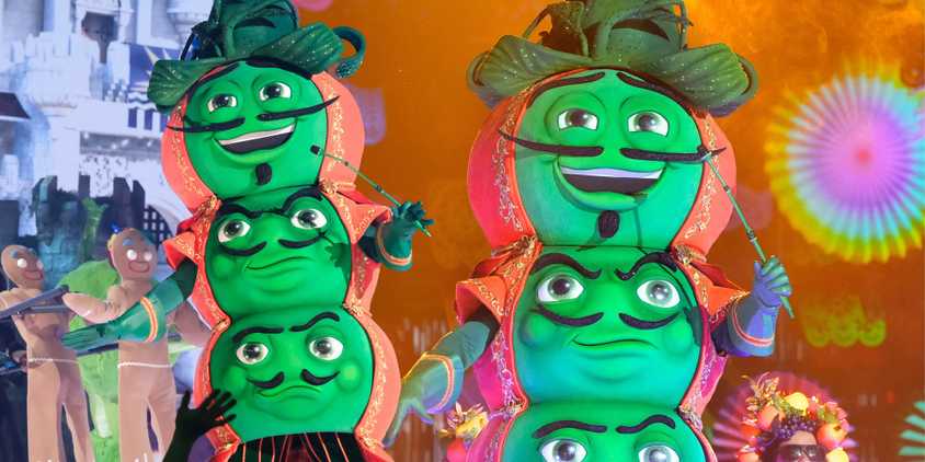  montage of Fuzzy Peas from The Masked Singer